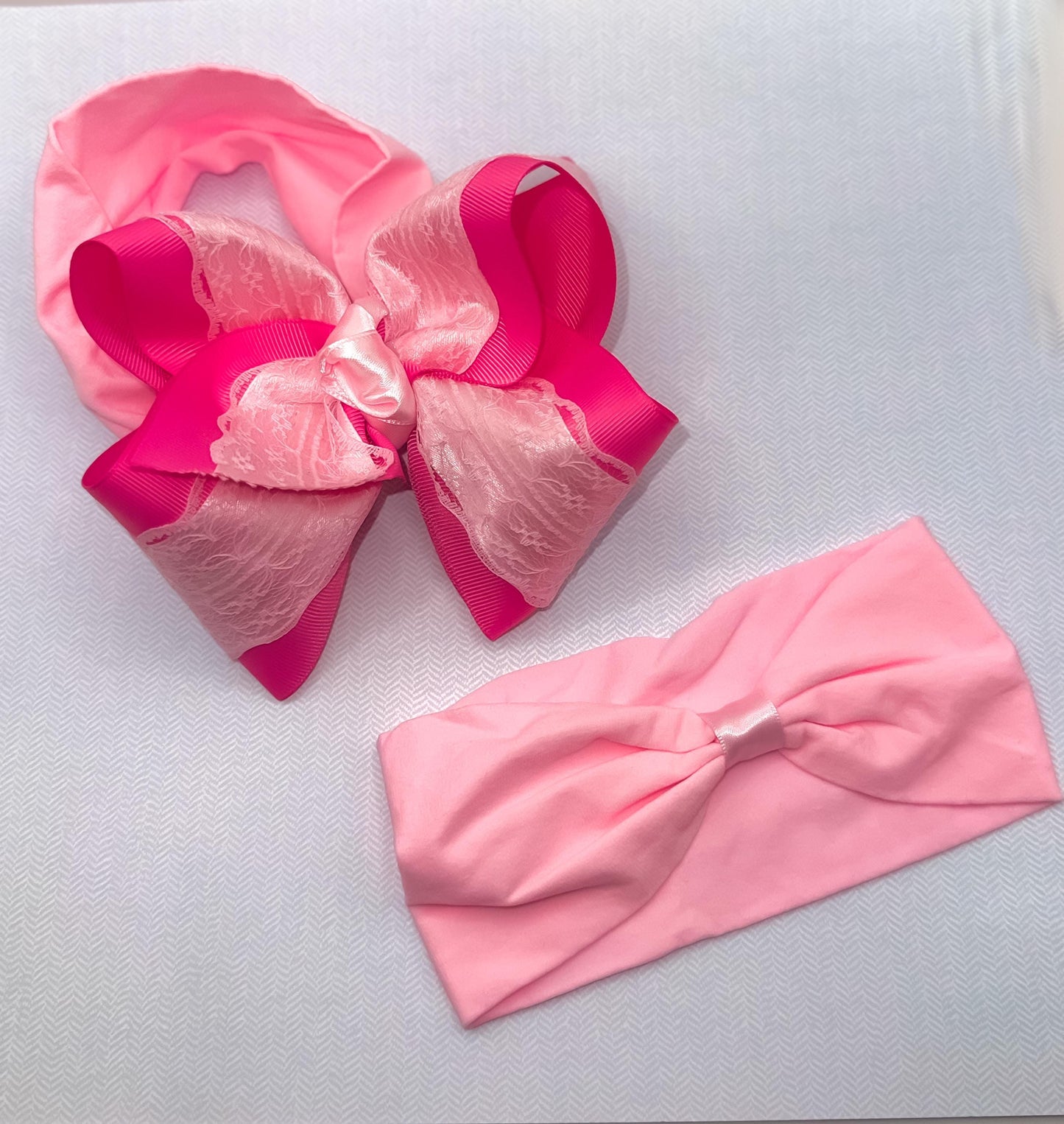 Wide Nylon Headband with Bow Attachment