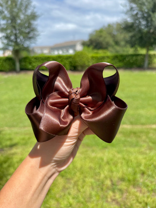 Brown Satin Bow