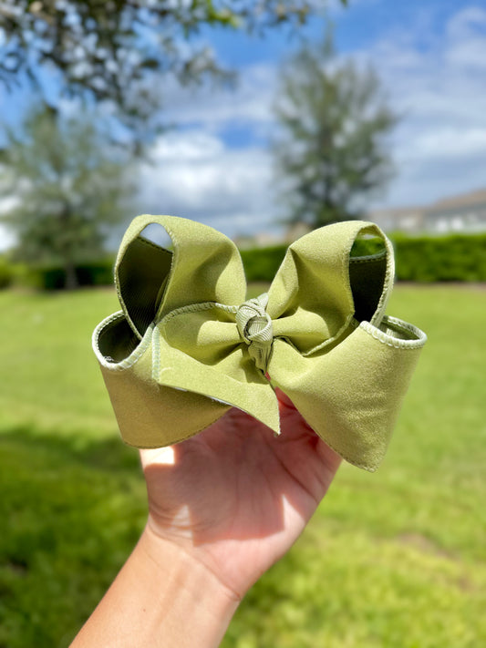 Sage Green Velvet Bow