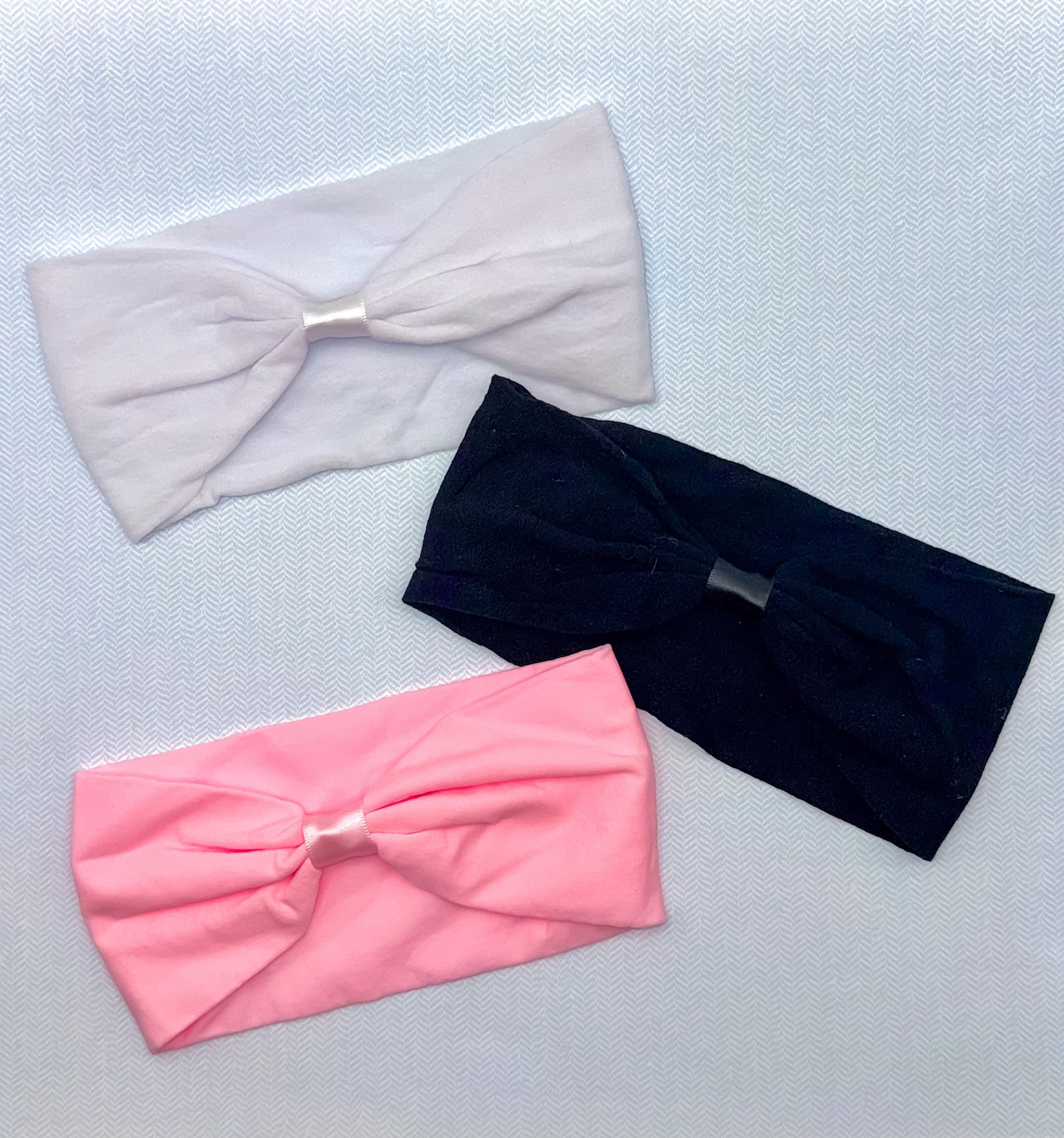 Wide Nylon Headband with Bow Attachment