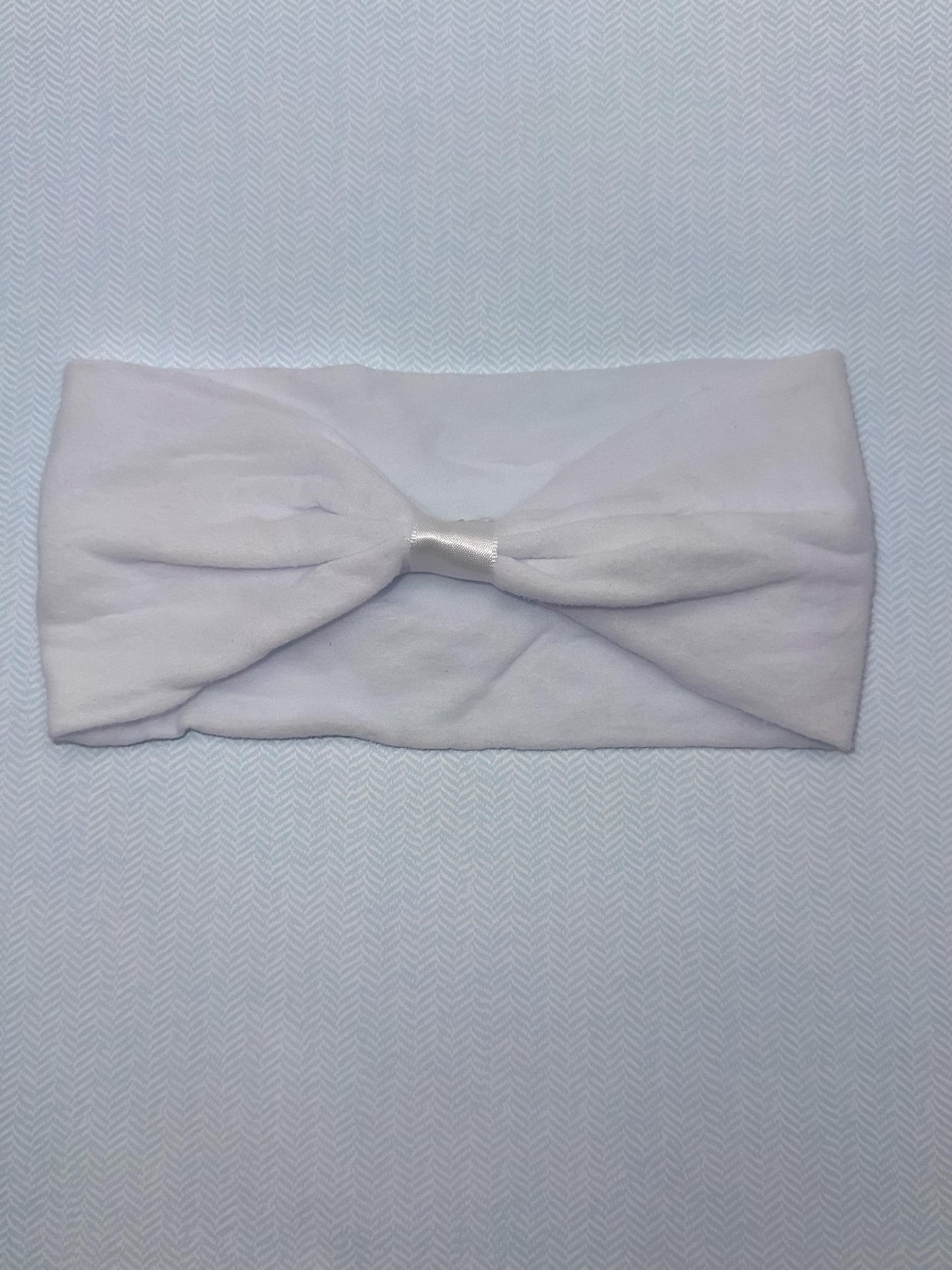 Wide Nylon Headband with Bow Attachment