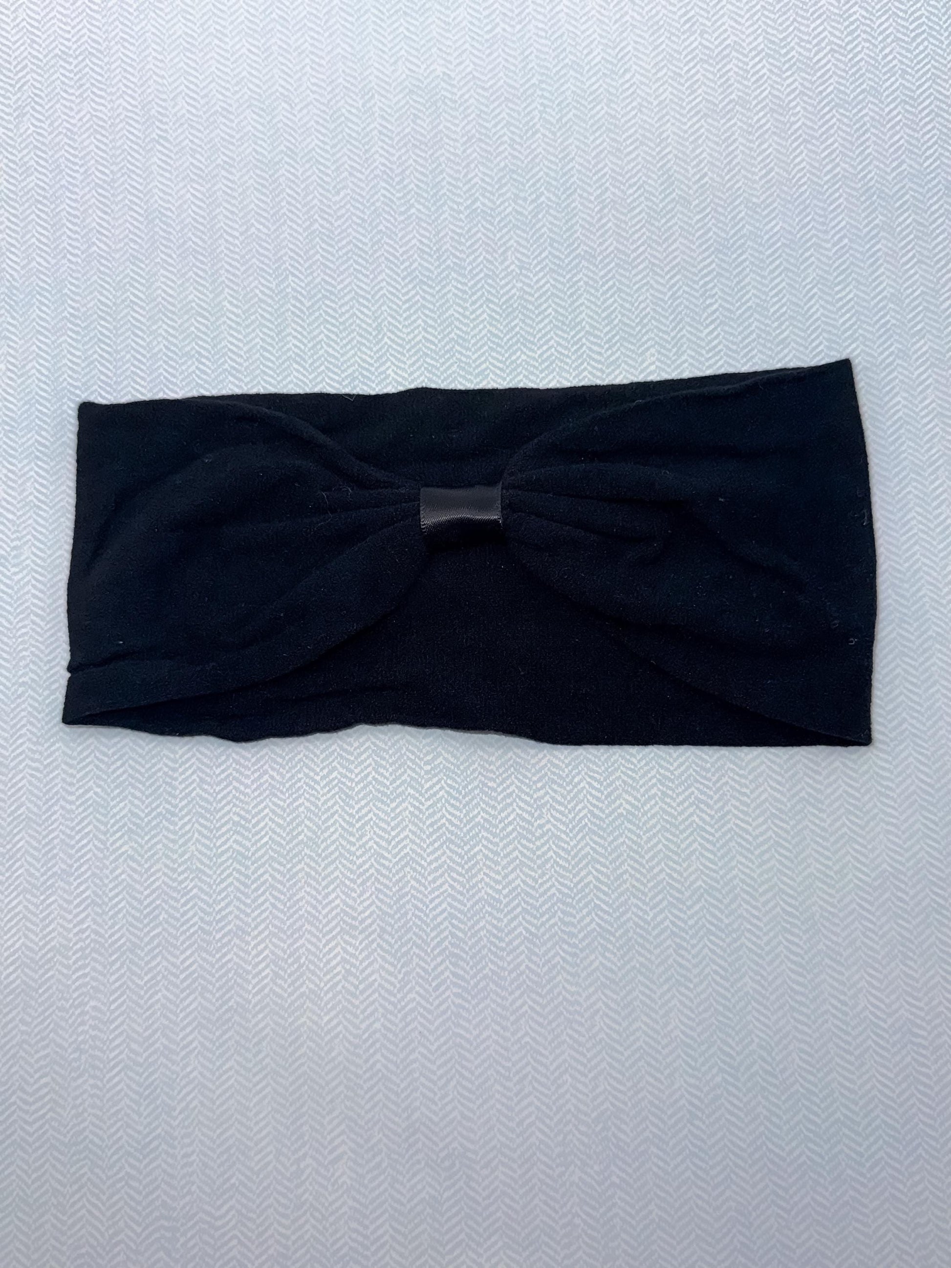 Wide Nylon Headband with Bow Attachment