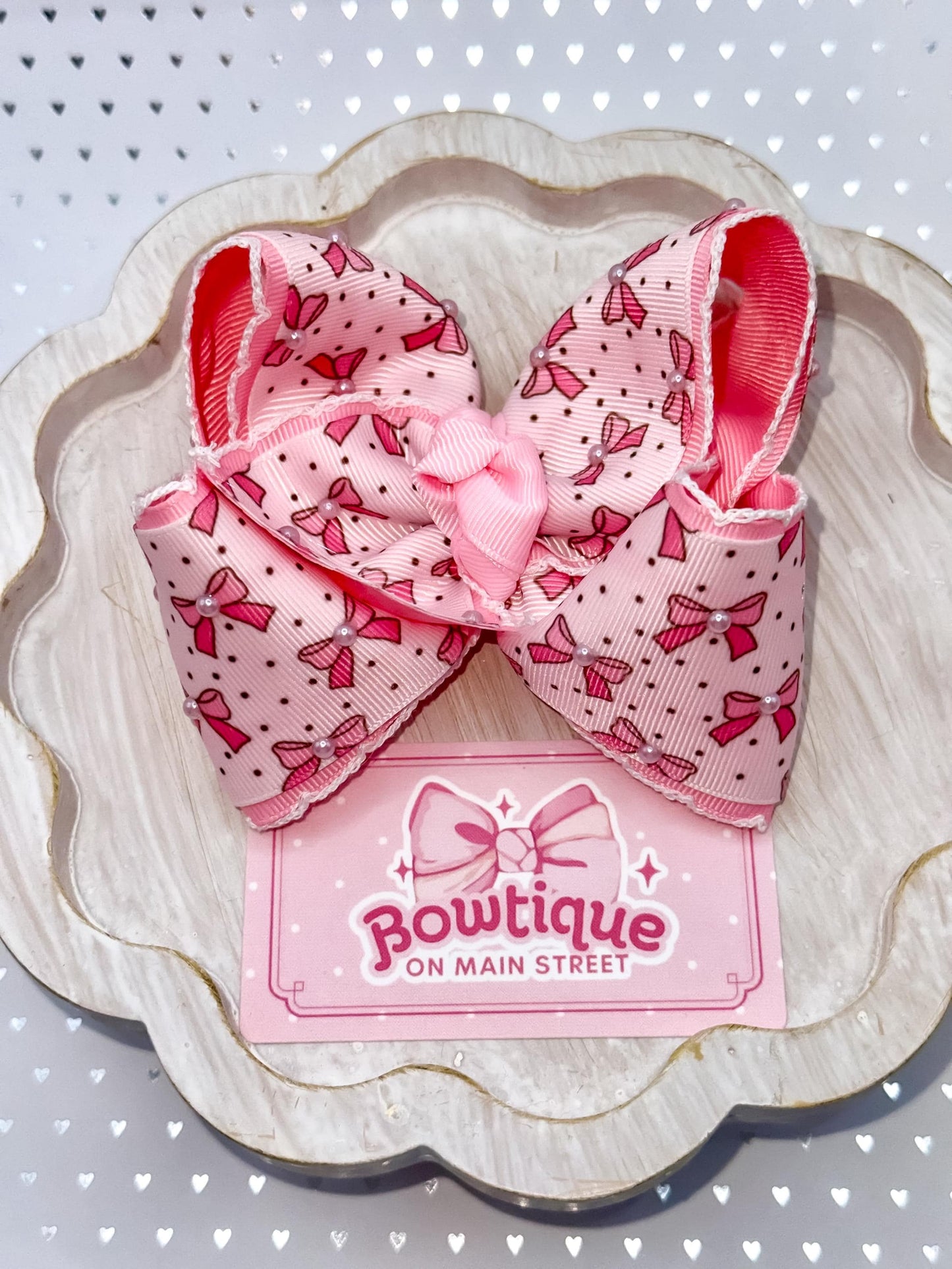 Pink Coquette Pearl Boutique Bow
