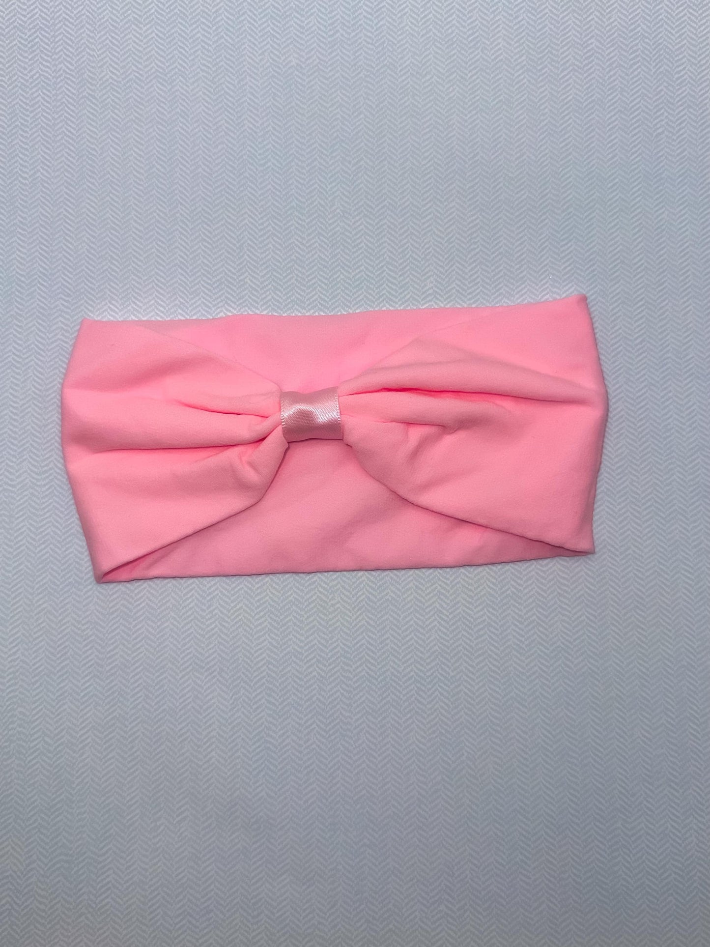 Wide Nylon Headband with Bow Attachment