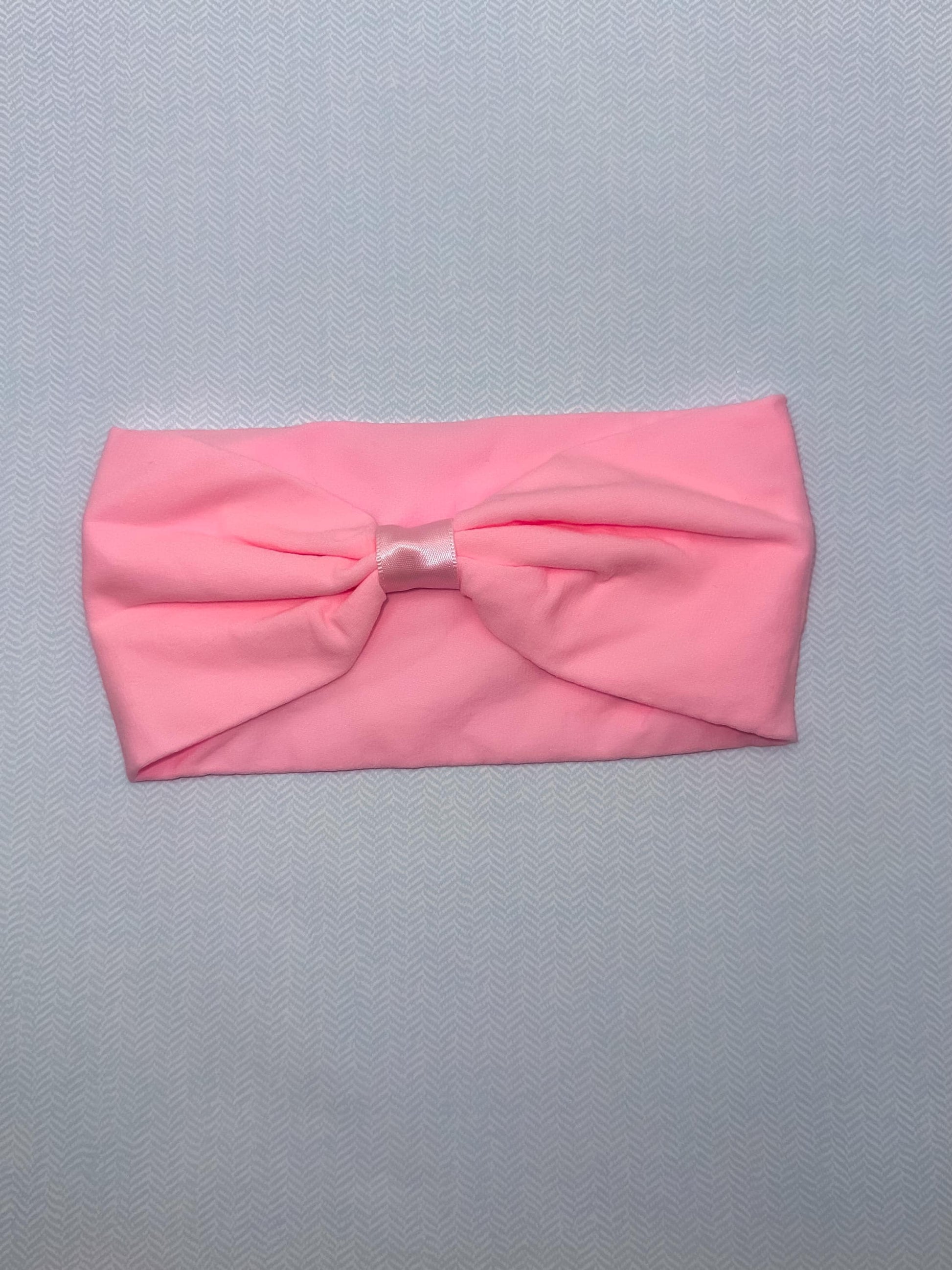 Wide Nylon Headband with Bow Attachment