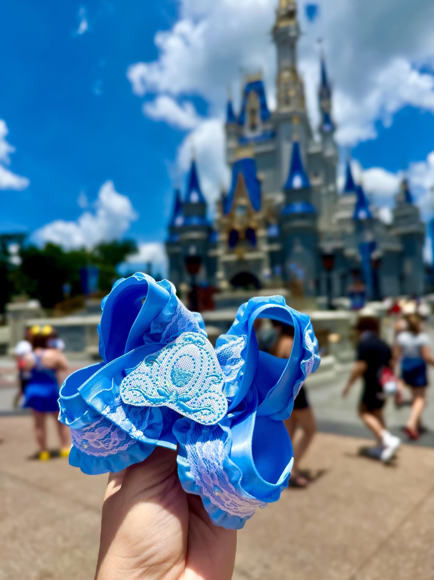 Cinderella Castle Carriage Blue Boutique Bow