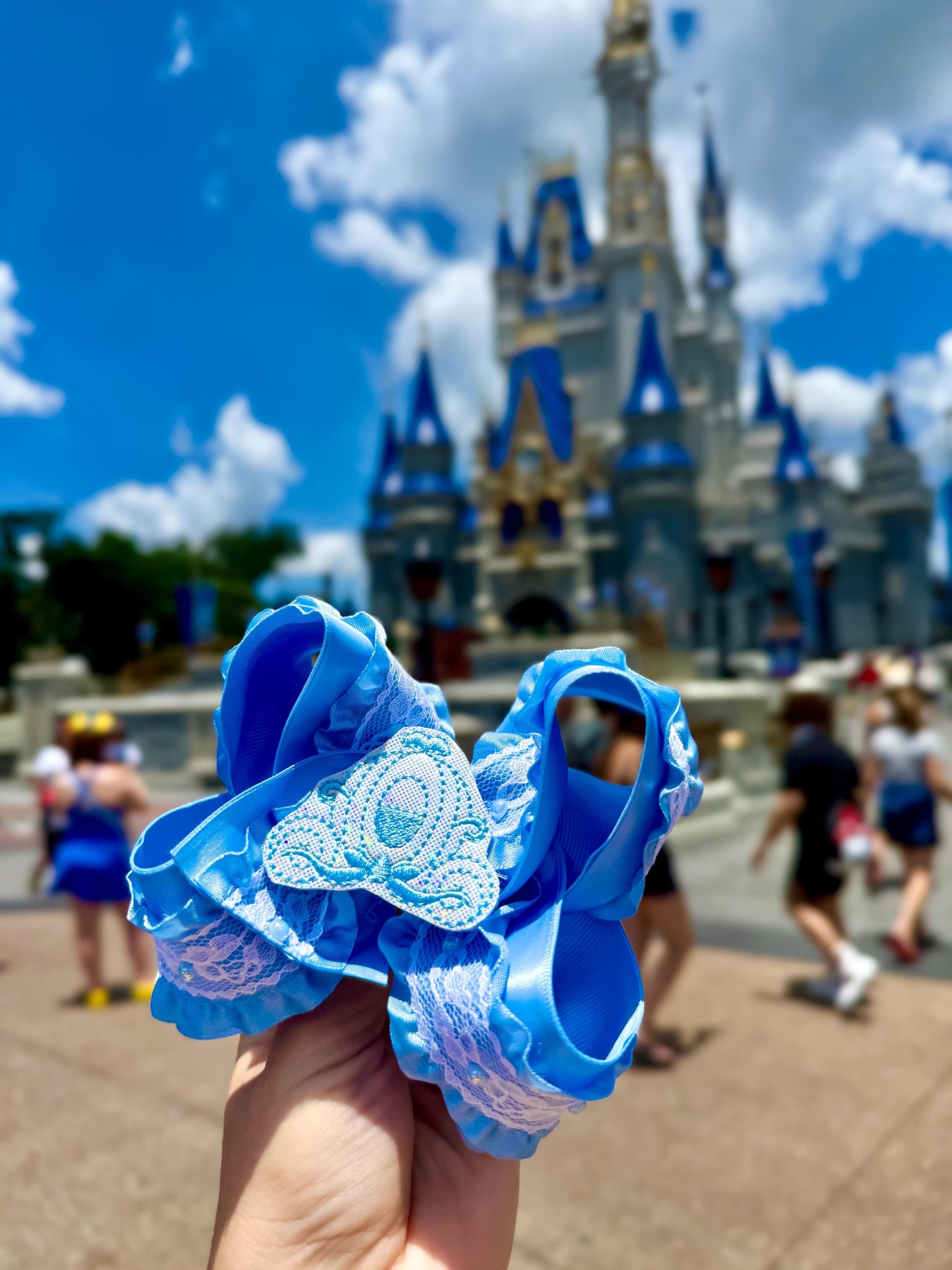 Cinderella Castle Carriage Blue Boutique Bow