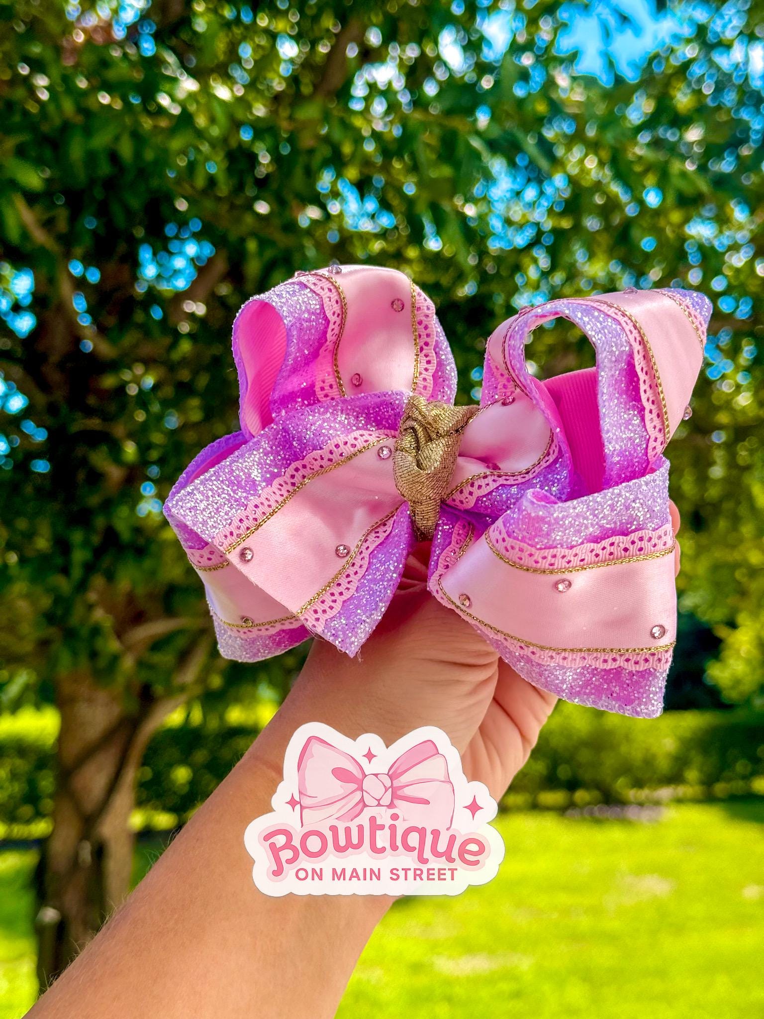 Sparkle Princess Rapunzel Inspired Boutique Hair Bow